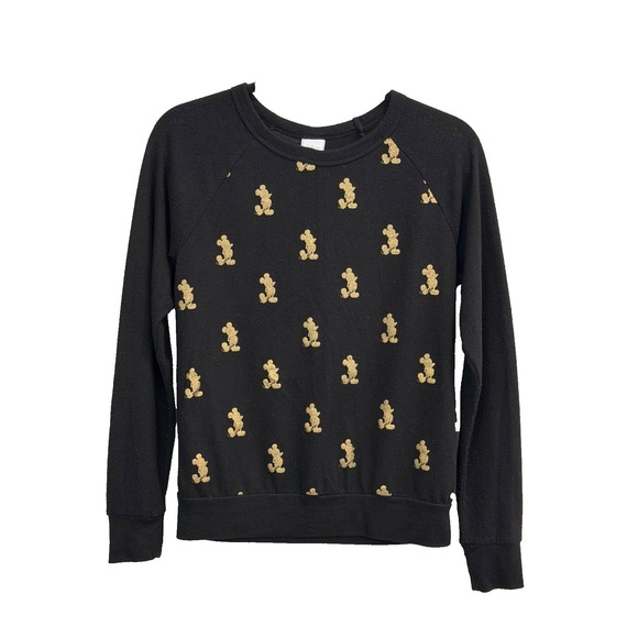 Disney Sweaters - Disney Mickey Mouse Sweater Women's Size Small Black Gold Casual